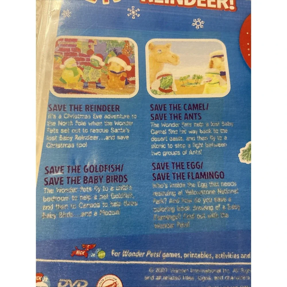Wonder Pets Save the Reindeer Dvd Nick Jr Nickelodeon Tested Works